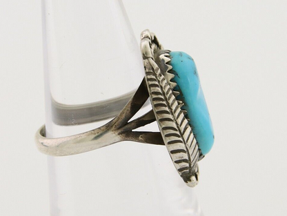 Navajo Ring 925 Silver Natural Blue Turquoise Native American Artist C.80's