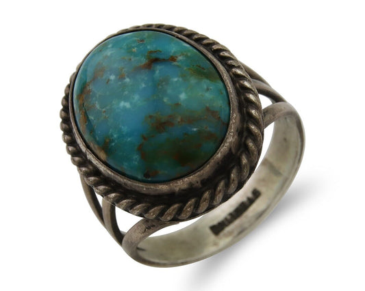 Navajo Handmade Ring 925 Silver Turquoise Native American Artist C.80's