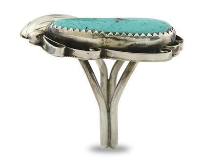 Vintage Navajo Ring 925 Sterling Silver Authentic Turquoise Handmade Size 7.75