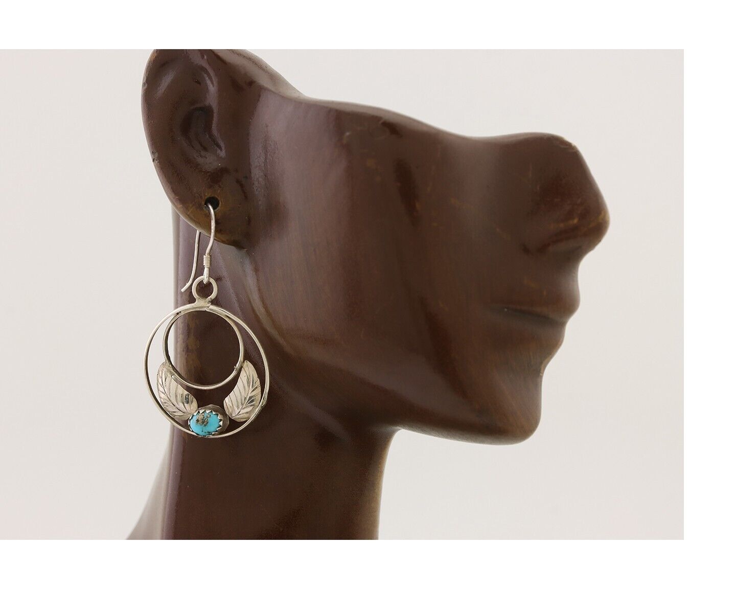 Navajo Handmade Dangle Earrings 925 Silver Blue Turquoise Native Artist C.80's