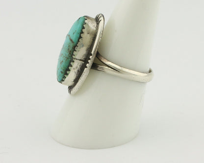 Navajo Ring .925 Silver Natural Blue Turquoise Native American Artist C.80's