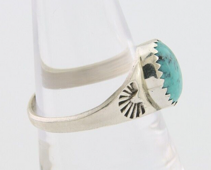 Navajo Ring 925 Silver Natural Blue Turquoise Native American Artist C.80's