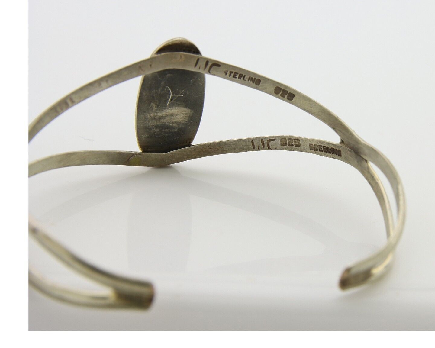 Navajo Cuff Bracelet 925 Silver Turquoise Cuff Artist Signed IJC C.80's