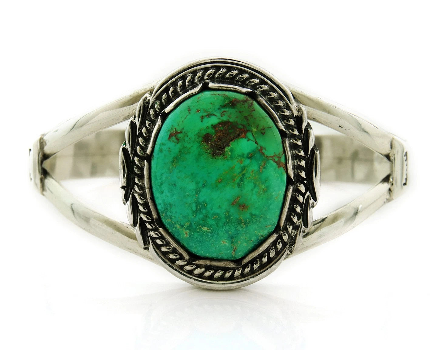 Navajo Cuff Bracelet Sterling Silver Turquoise Handmade Vintage Signed Sunrise