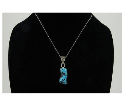 Navajo Necklace 925 Silver Blue Turquoise Artist Signed Tony Guerro C.80's