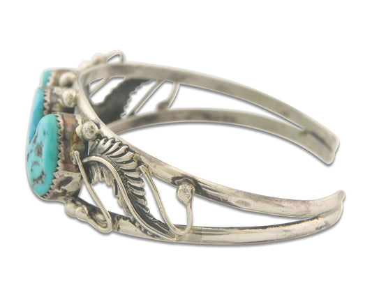 Vintage Navajo Bracelet 925 Silver Turquoise Traditional Handmade Authentic