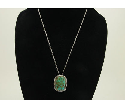 Navajo Necklace 925 Silver Natural Turquoise Artist Signed Doug Zachary C.80's