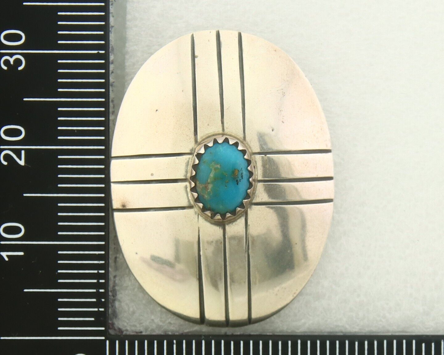 Navajo Earrings 925 Silver Handmade Concho Natural Turquoise Native Artist C80s