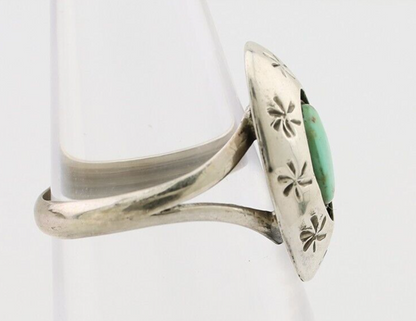 Navajo Ring 925 Silver Kingman Turquoise Native American Artist C.80's