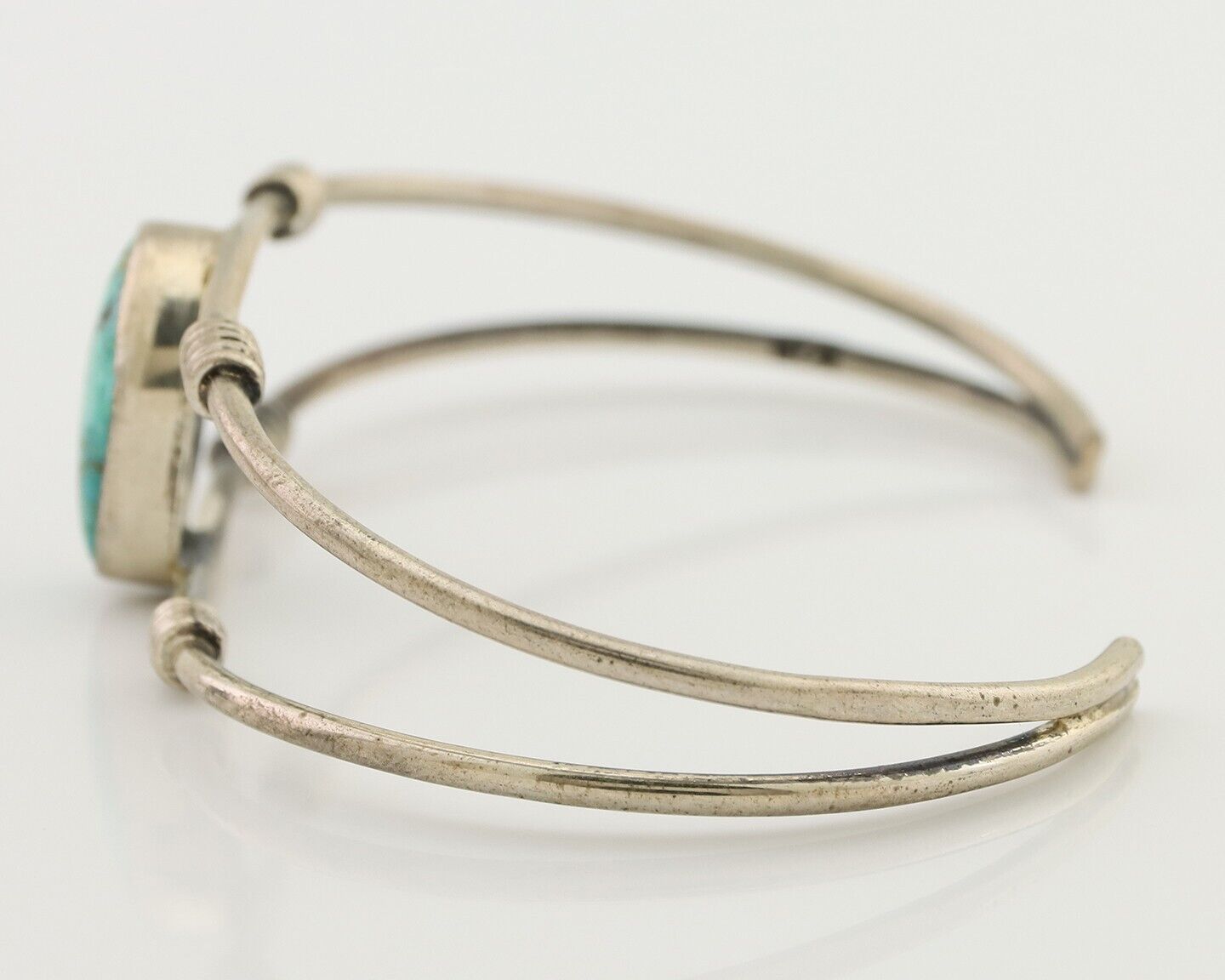 Navajo Bracelet 925 Silver Natural Blue Turquoise Native American C.80's