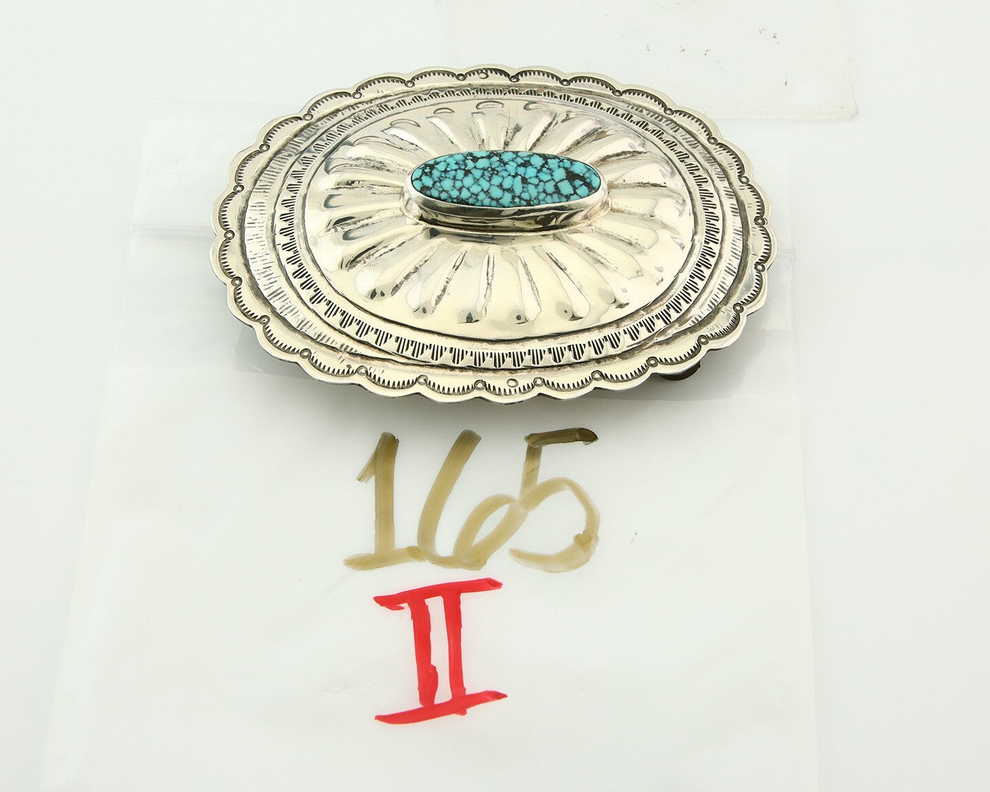 Navajo Belt Buckle 925 Sterling Silver Artist Signed Tony Guerro 2.5x3 in C.80's