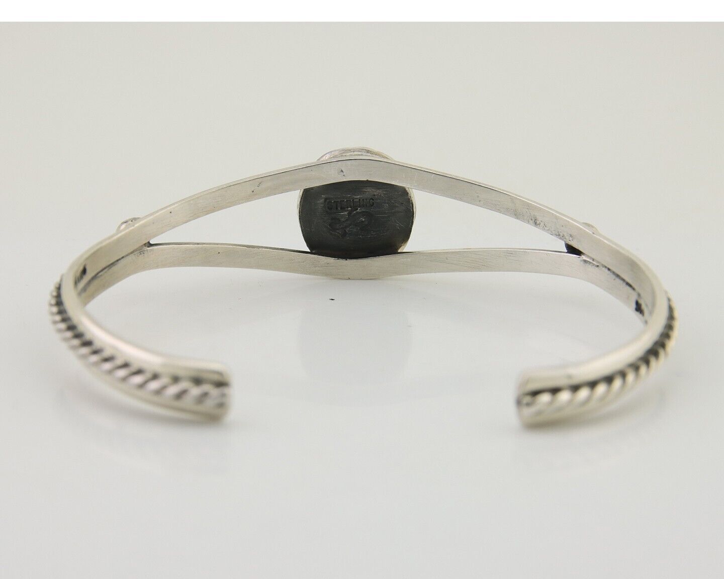 Navajo Bracelet 925 Silver Blue Turquoise Artist Signed Gecko C.80's