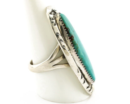 Navajo Ring 925 Silver Natural Mined Turquoise Signed Phillip Zachary C.80s