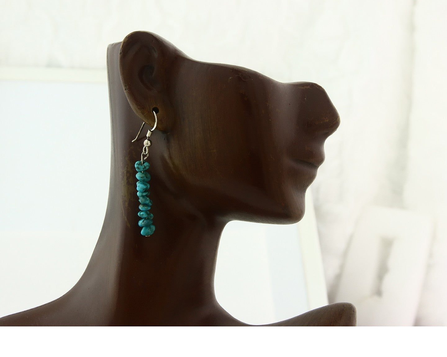 Navajo Earrings Sterling Silver Turquoise Dangle Vintage Authentic