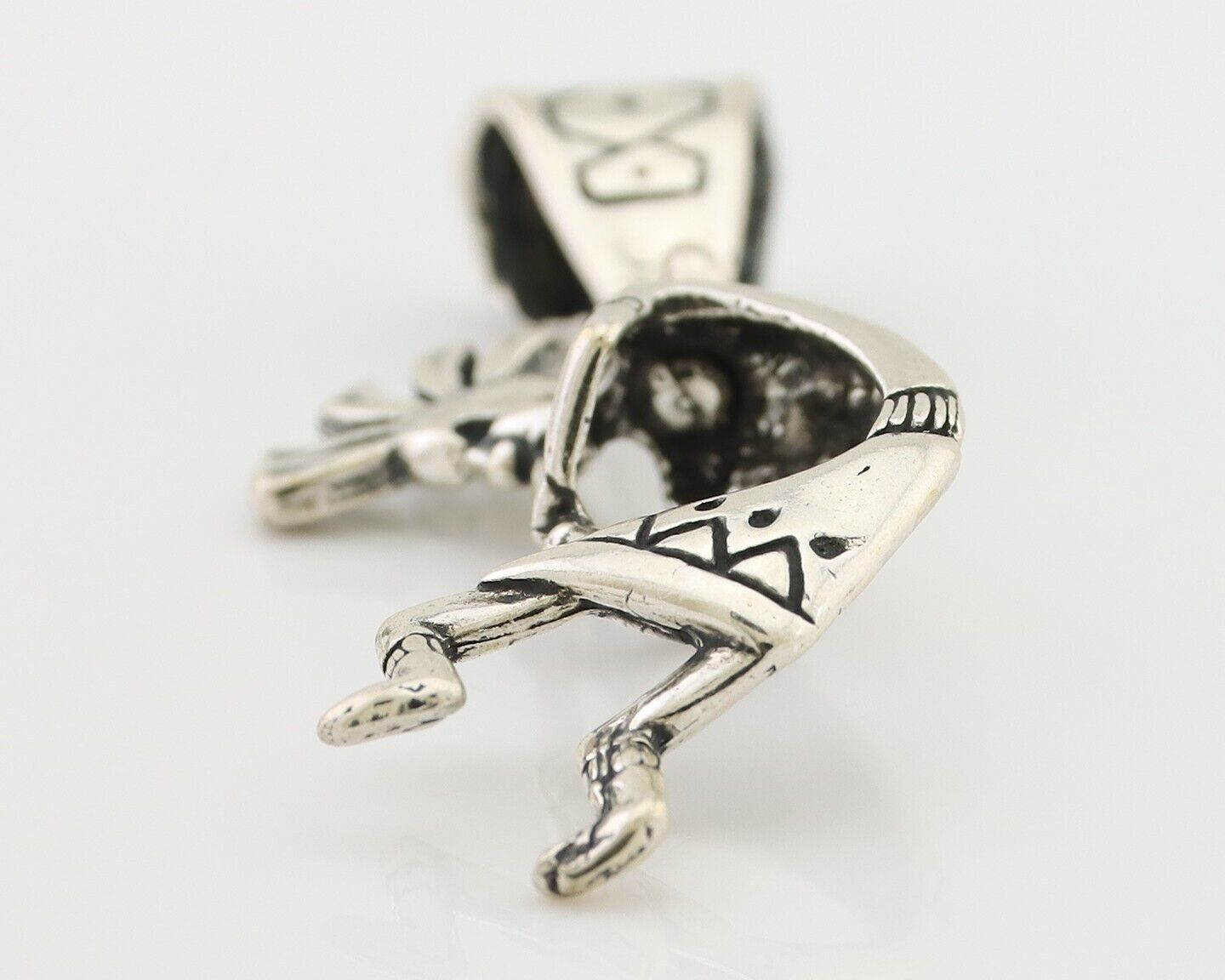 Navajo Kokopelli Pendant 925 Sterling Silver Native Artist Masha C.80's