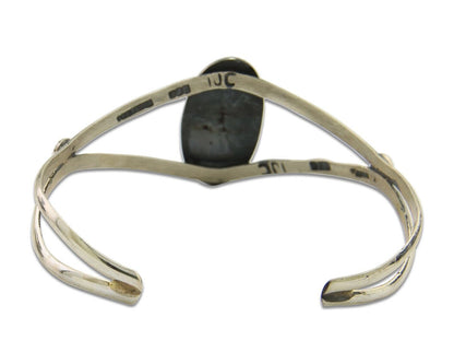 Navajo Cuff Bracelet 925 Silver Turquoise Cuff Artist Signed IJC C.80's