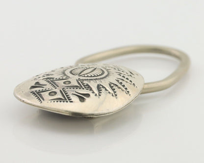 Navajo Hand Stamped Key Chain .925 Silver Handmade Native American Artist C.80's