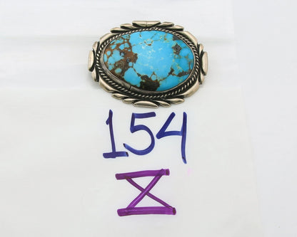 Navajo Handmade Pin Sterling Silver Turquoise Vintage Artist Signed M Montoya