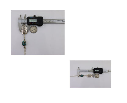 Navajo Turquoise Necklace 925 Silver Artist Signed M Montoya C.80's