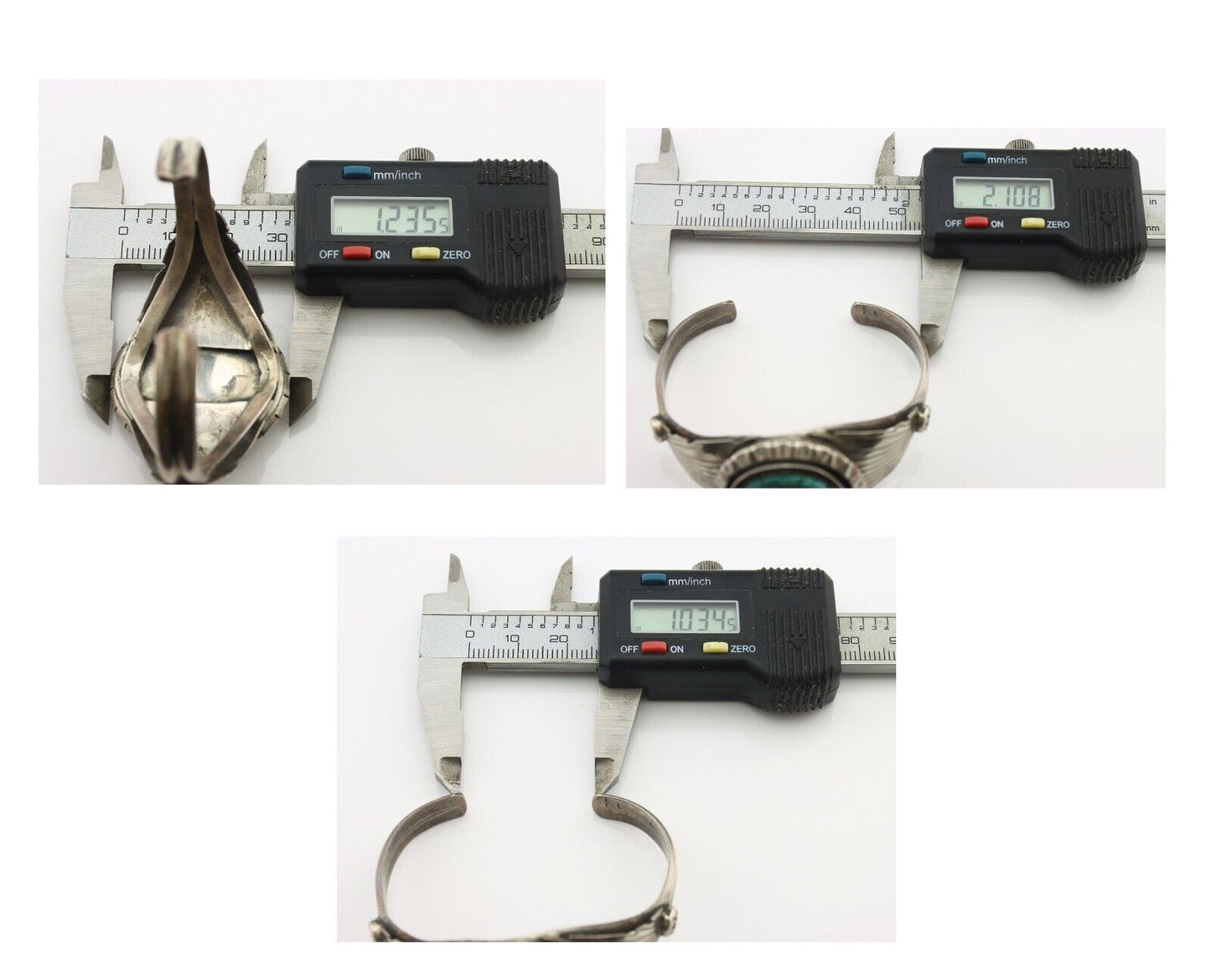 Navajo Bracelet 925 Silver Mine 8 Turquoise Native American Artist C.80's