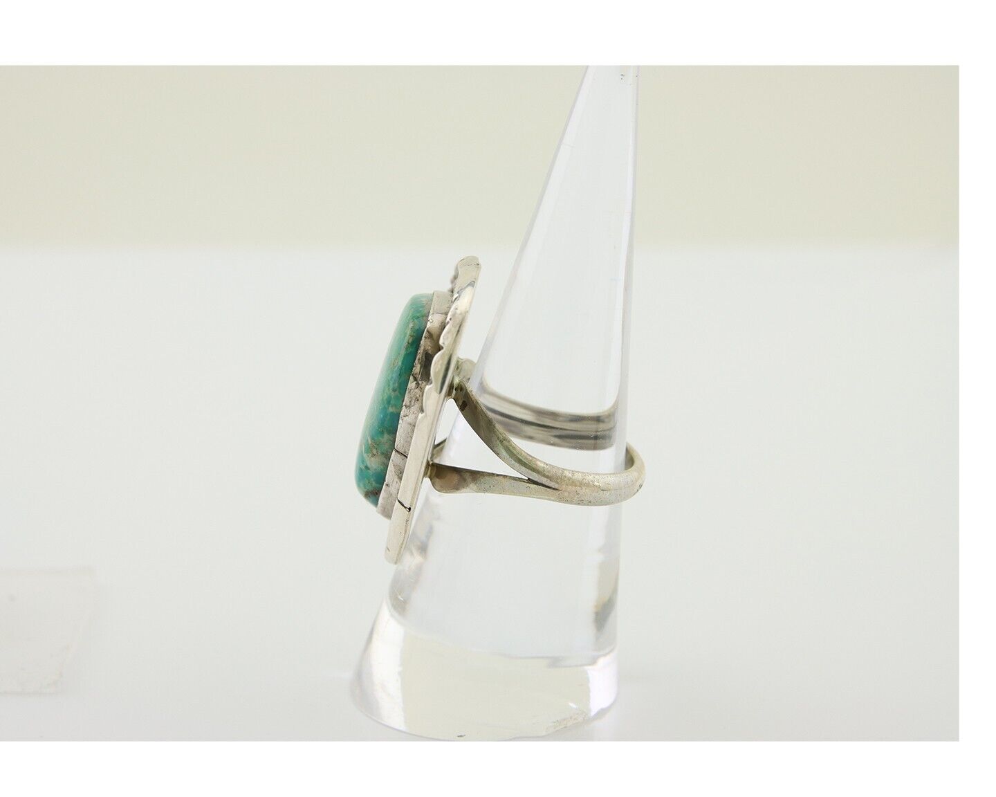 Navajo Ring 925 Silver Blue Turquoise Native American Artist C.80's