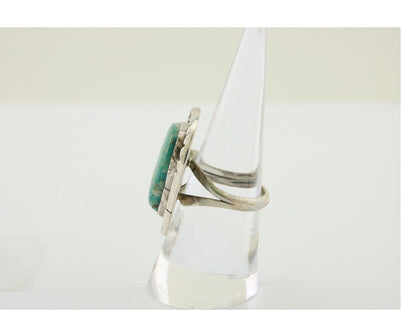 Navajo Ring 925 Silver Blue Turquoise Native American Artist C.80's