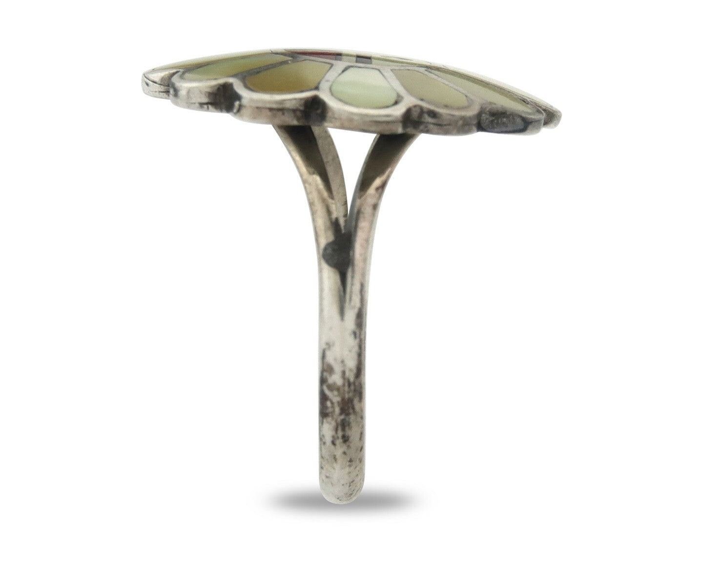 Vintage Zuni Ring 925 Sterling Silver Natural Gemstone Size 7.25