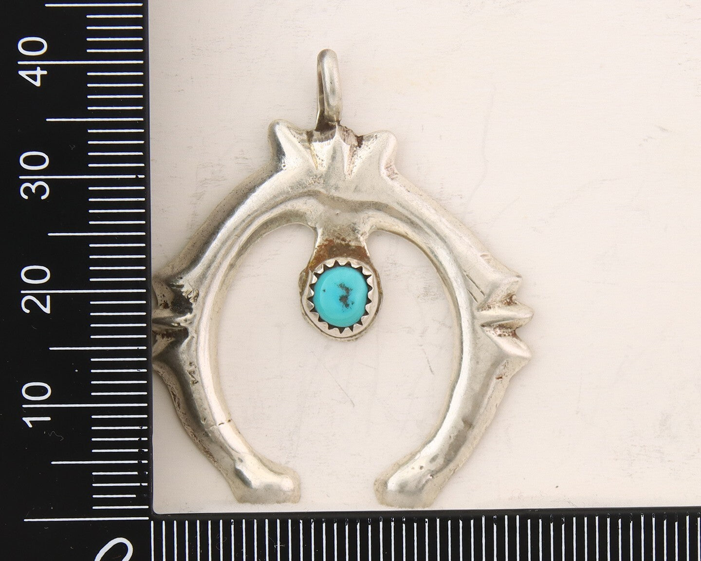 Navajo 925 Silver Naja Sand Cast Turquoise Handmade Native American Artist C.80s