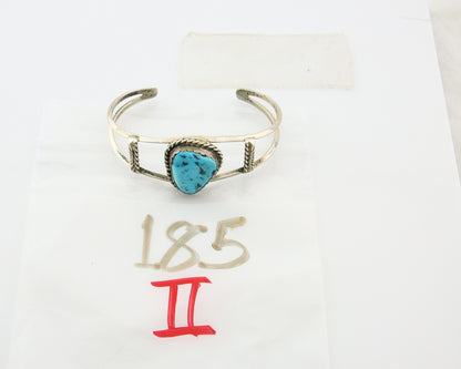 Navajo Bracelet 925 Silver Natural Blue Turquoise Native American Artist C.80s