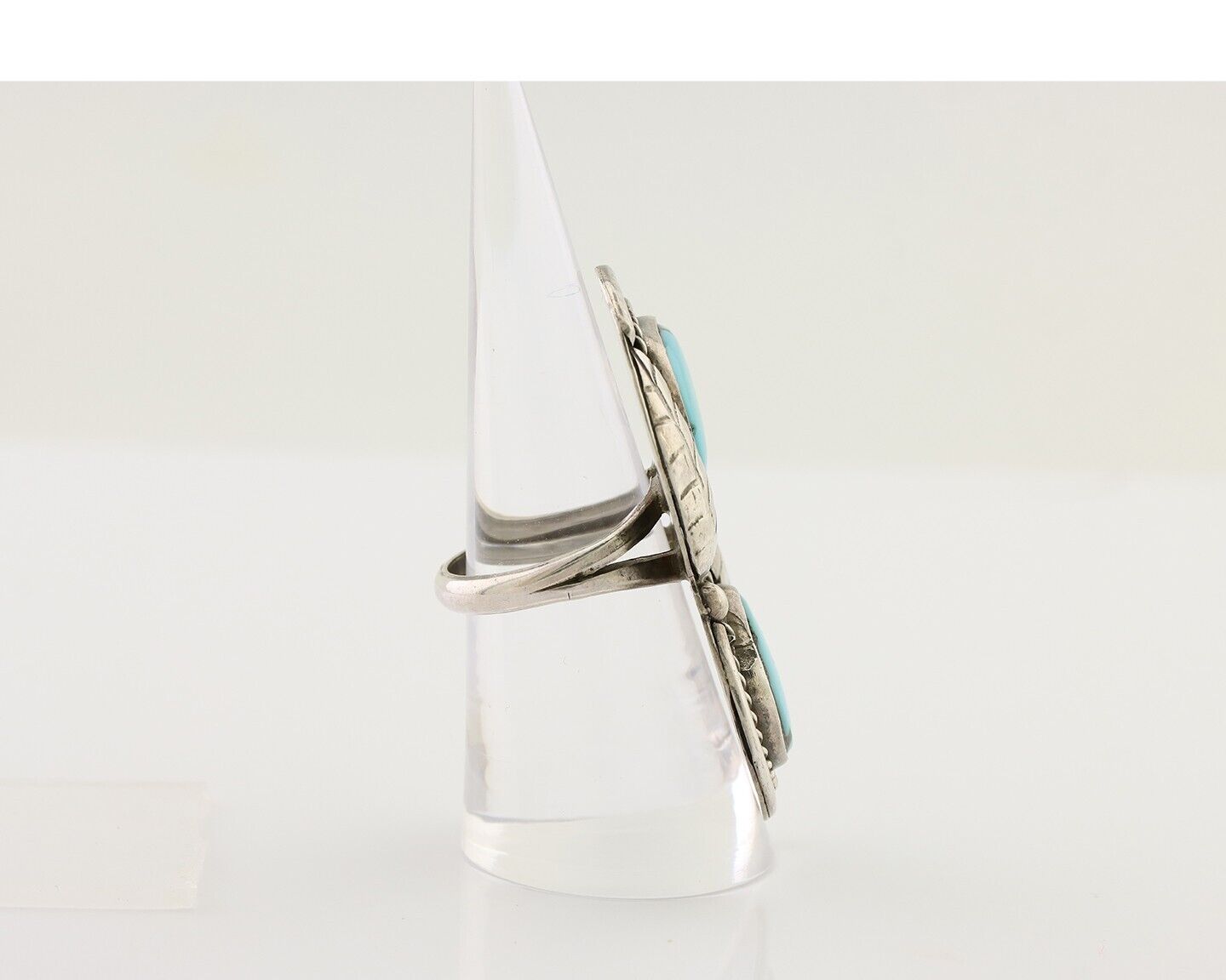 Navajo Handmade Ring 925 Silver Natural Tuquoise Native American Artist C.80's