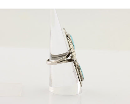 Navajo Handmade Ring 925 Silver Natural Tuquoise Native American Artist C.80's