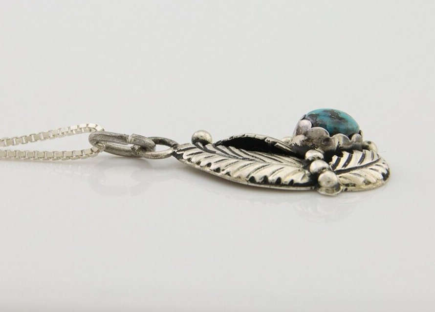 Navajo Necklace 925 Silver Natural Blue Turquoise Artist Signed Yazzie C.80's