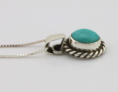 Navajo Necklace 925 Silver Natural Kingman Turquoise Native Artist C.2008