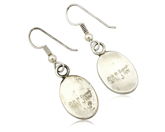 Navajo Dangle Earrings 925 Silver & 14k Solid Gold MM Rogers & NJ C.80's