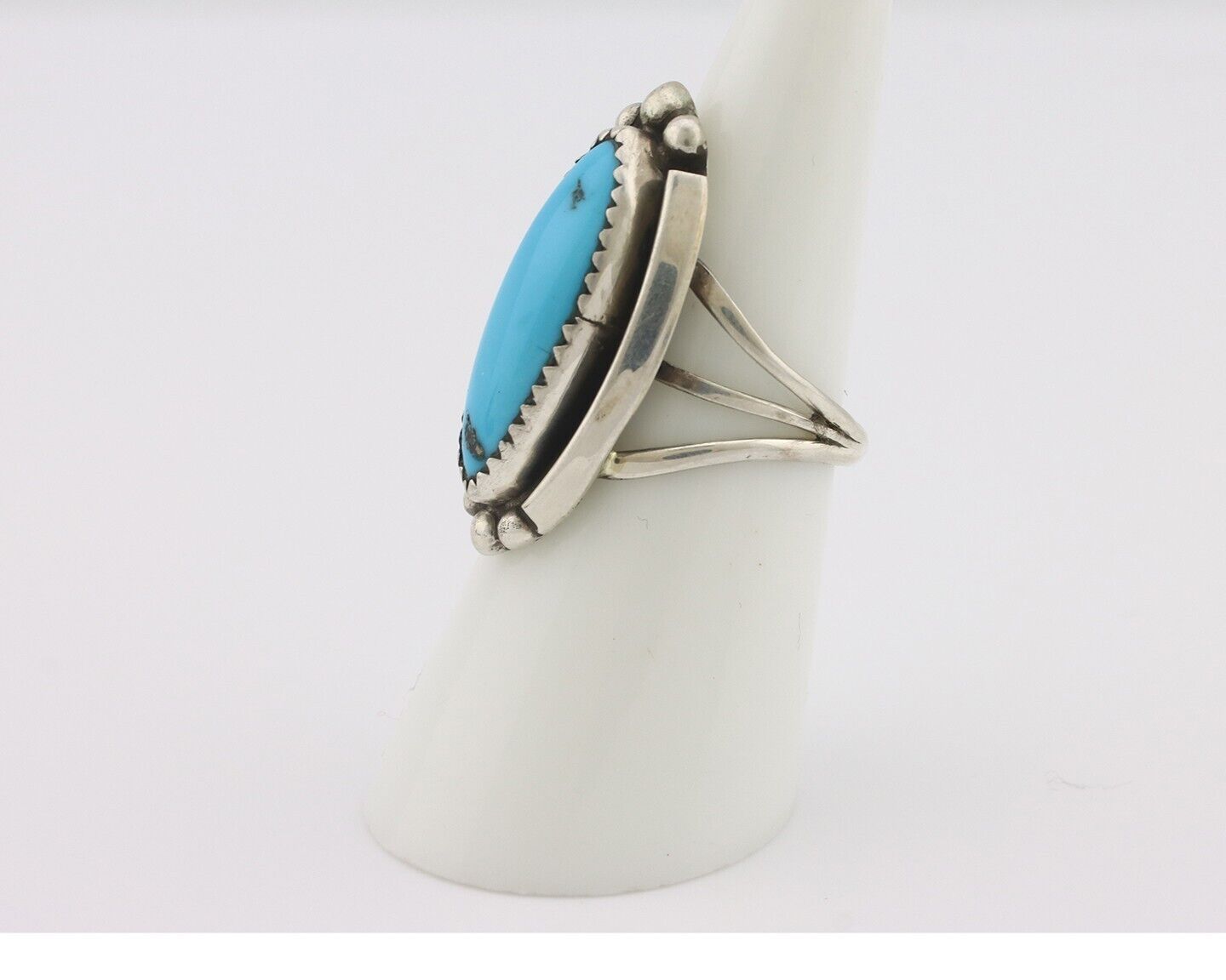 Navajo Ring 925 Silver Sleeping Beauty Turquoise Native American C.80's