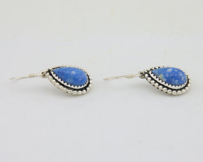 Navajo Earrings 925 Silver Blue Denim Lapis Artist Signed First Eagle C.80's