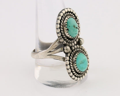 Navajo Handmade Ring 925 Silver Natural Turquoise Native American Artist C.80's