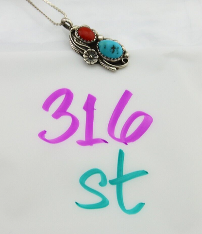 Navajo Necklace 925 Silver Spiderweb Turquoise Artist Signed SC C80s