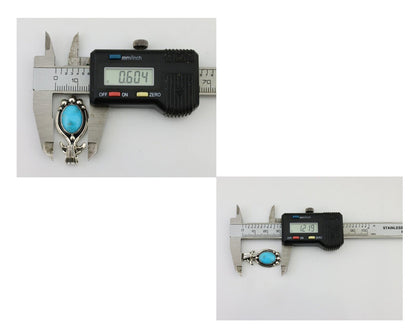 Navajo Pendant 925 Silver Natural Turquoise Artist Signed RB C.80's