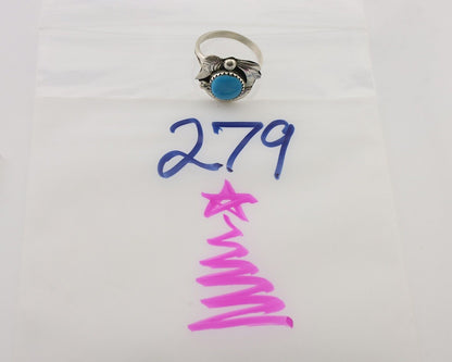 Navajo Ring 925 Silver Natural Blue Turquoise Native American Artist C.80's