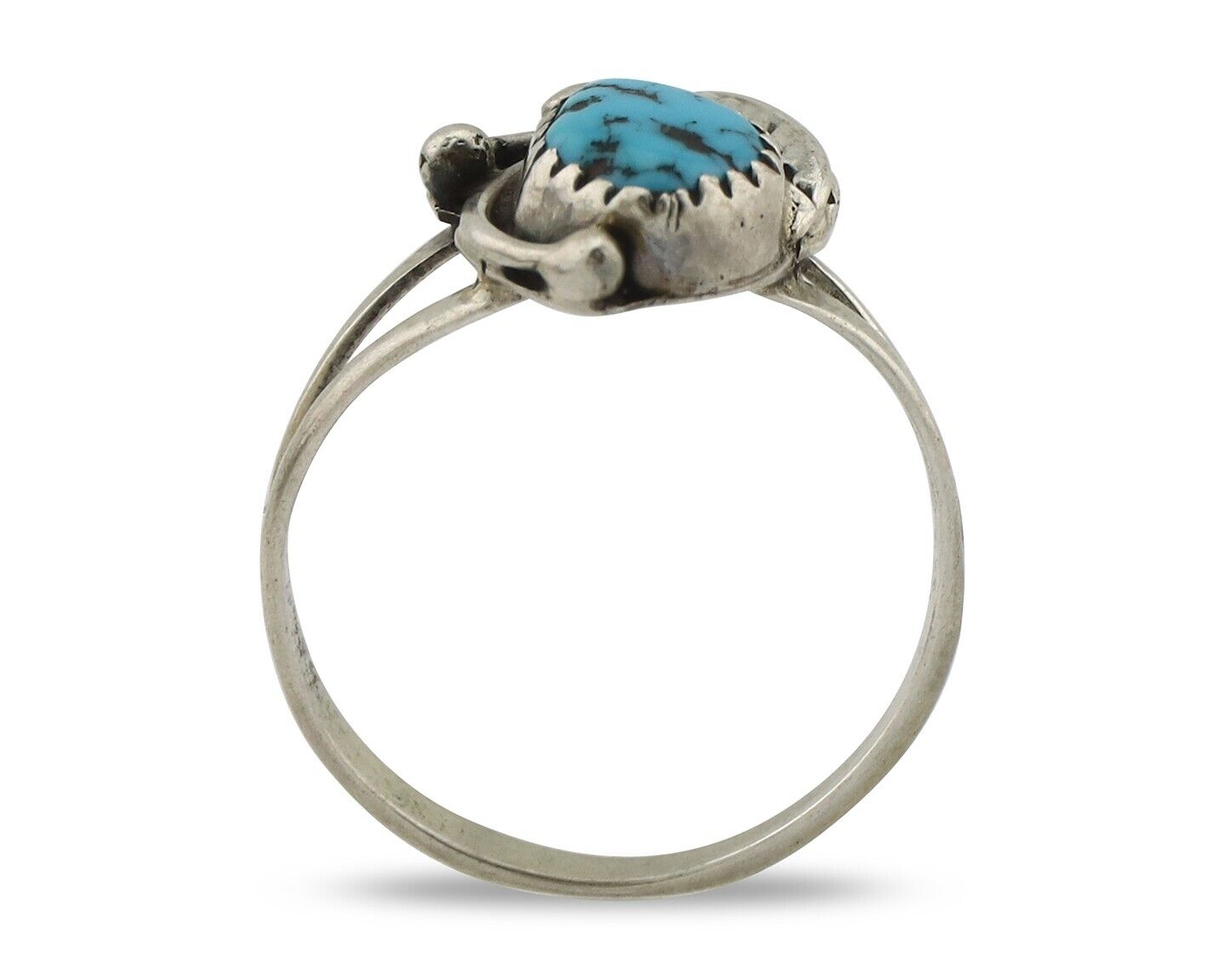 Navajo Ring 925 Silver Sleeping Beauty Turquoise Signed SkyStone Creations C80s