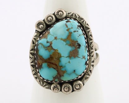 Navajo Ring 925 Silver Blue Turquoise Artist Signed Roy Buck C.80's