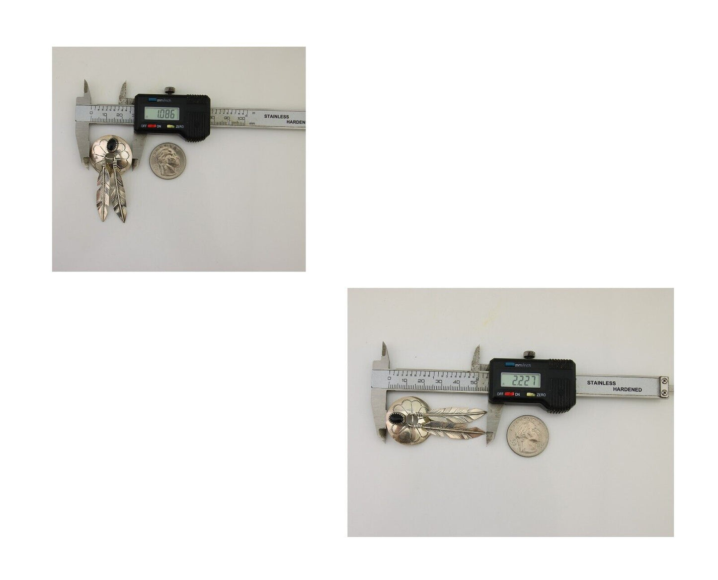 Navajo Handmade Earrings 925 Silver Onyx Native American Artist C.80's