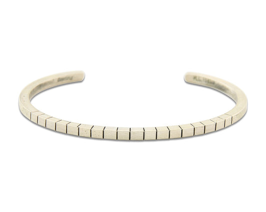 Navajo Bracelet 925 Silver Hand Stamped Signed M.C. ISASIB C.80's