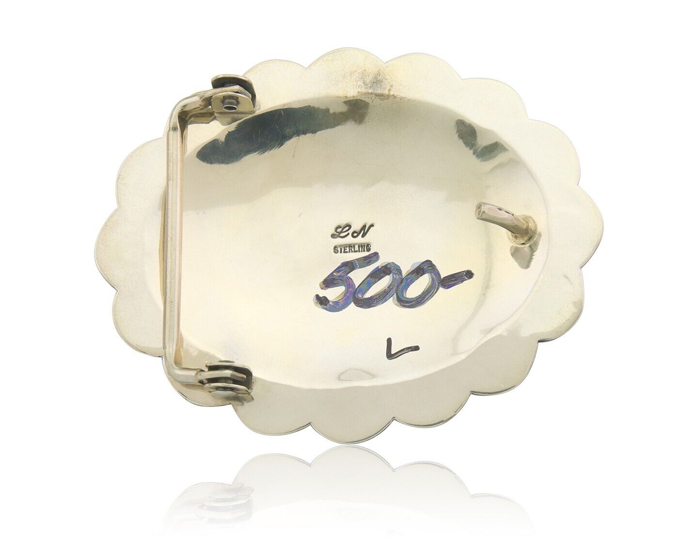 Navajo Belt Buckle 925 Sterling Silver Artist Lapis Signed Lloyd Nelson C.80's