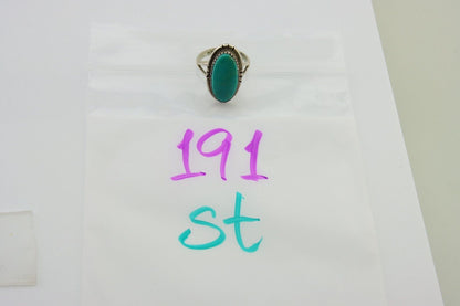 Navajo Ring 925 Sterling Silver Turquoise Native American Artist C.80's