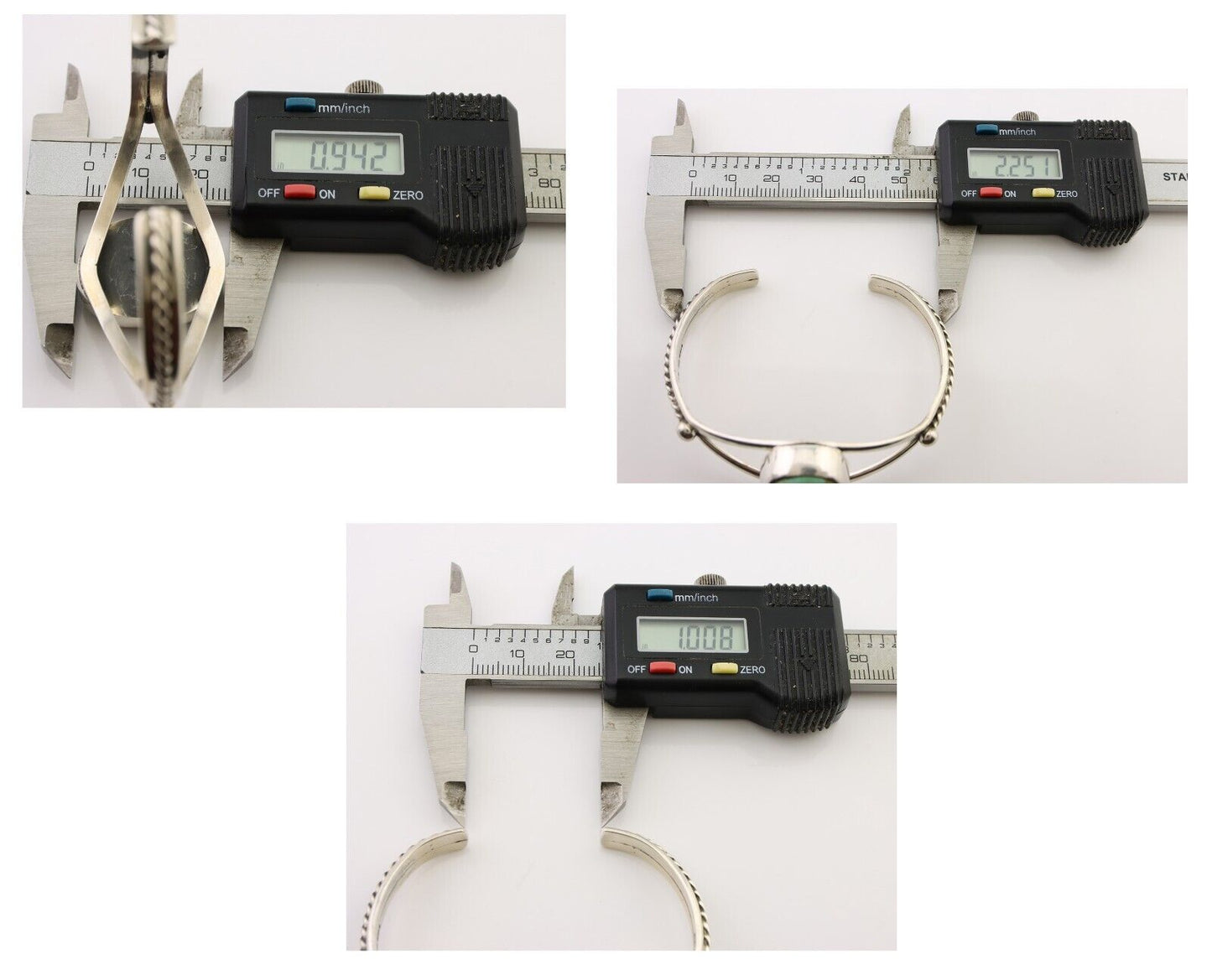 Navajo Cuff Bracelet 925 Silver Natural Blue Turquoise Artist Signed Gecko C.80s