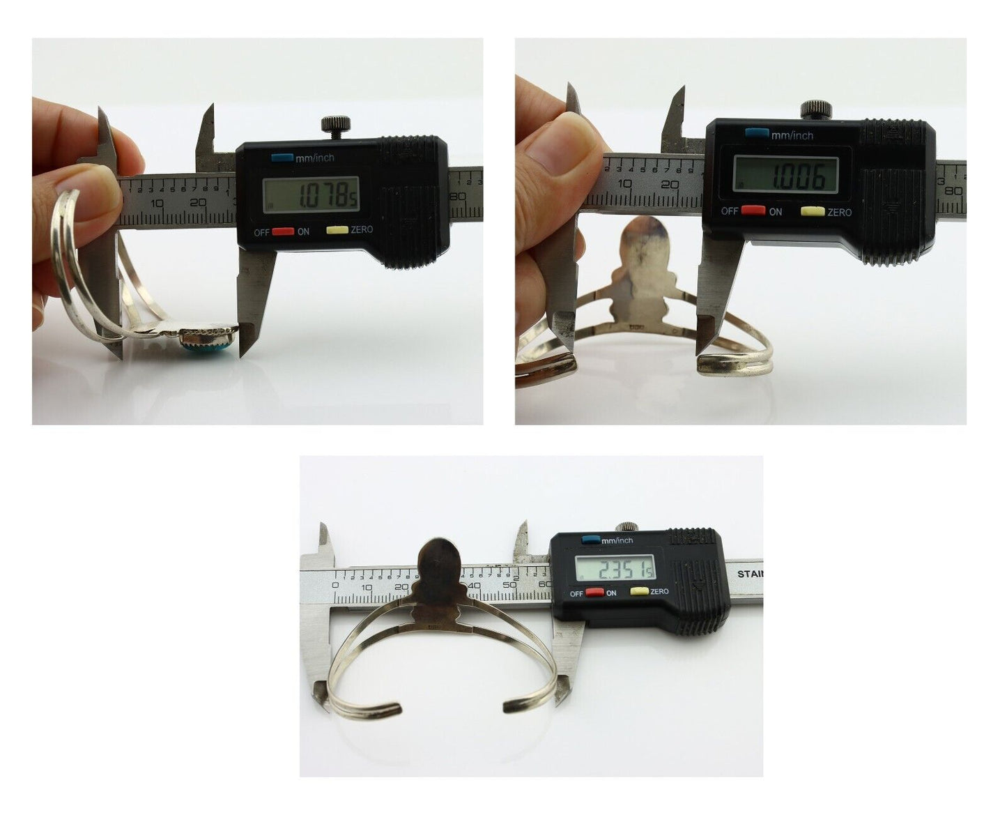 Navajo Bracelet 925 Silver Kingman Turquoise Artist Native American C.80's