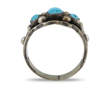Navajo Ring 925 Silver Turquoise Artist Signed E SkyStone Creations C.80's