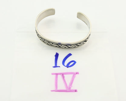 Navajo Bracelet 925 Silver Artist Signed Thomas Singer Cuff Made in the 1980's